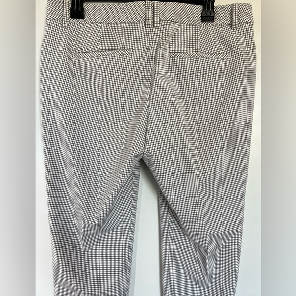 Express Editor Pants Size 10 Ankle Mid Rise Check Pattern Black And White Color - Picture 5 of 10